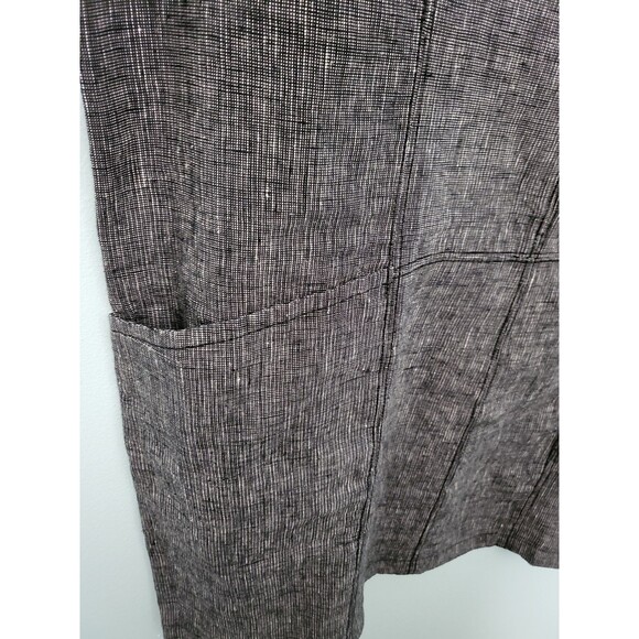 FREE PEOPLE Endless Shore Dress Women M 100% Linen Gray Short Sleeve Mini Shift - Picture 4 of 9